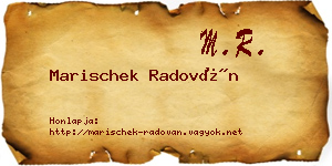 Marischek Radován névjegykártya